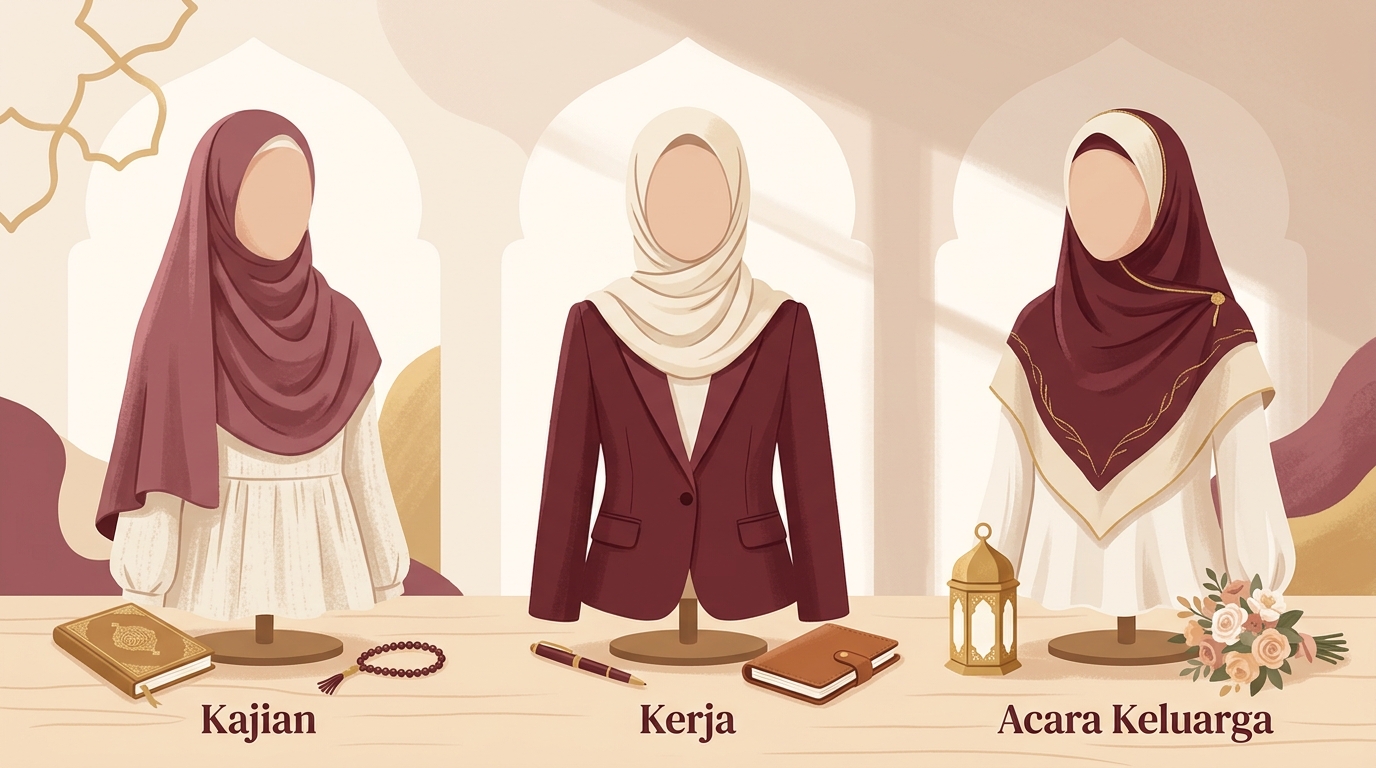Padu Padan Khimar untuk ke Kajian, Kerja, dan Acara Keluarga